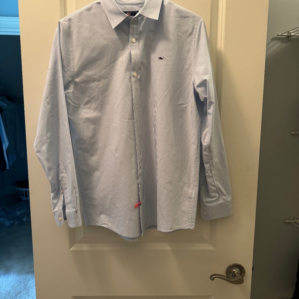 Vineyard Vines Boys XL (18)  Whale Button Down Shirt
